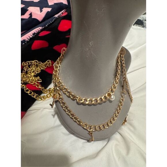 Bundle lot of 2x JUICY COUTURE CHAIN BELT MED/LARGE or necklace cherry bling - Picture 2 of 3